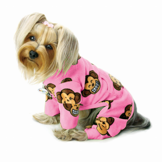 Silly Monkey Fleece Turtleneck Pajamas - Hipster Pugs Dog Duds