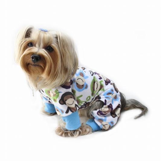 Ultra Soft Plush Minky Monkey Pajamas - Hipster Pugs Dog Duds