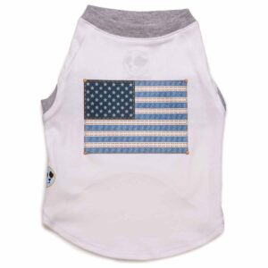 Denim Inspired American Flag Tee - Hipster Pugs Dog Duds