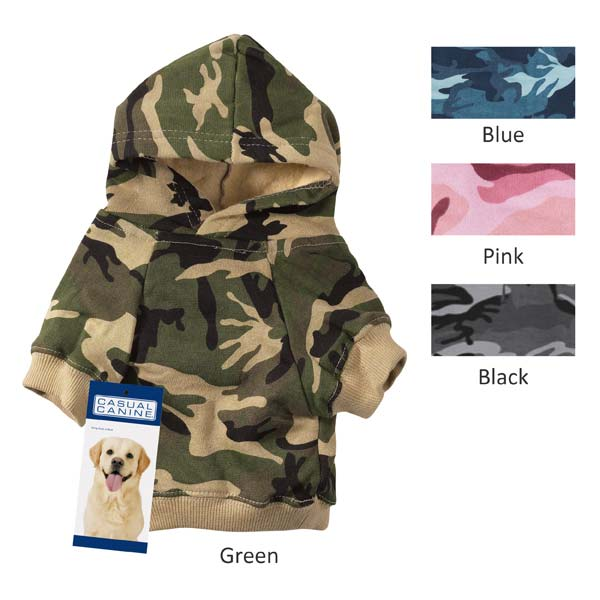 Casual Canine Camo Hoodie - Hipster Pugs Dog Duds