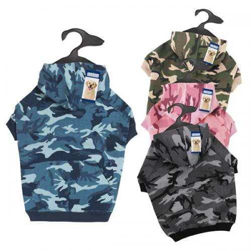 Casual Canine Camo Hoodie - Hipster Pugs Dog Duds