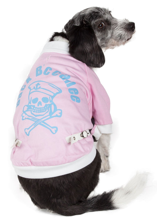 Varsity-Buckled Collared Pet Coat - Hipster Pugs Dog Duds