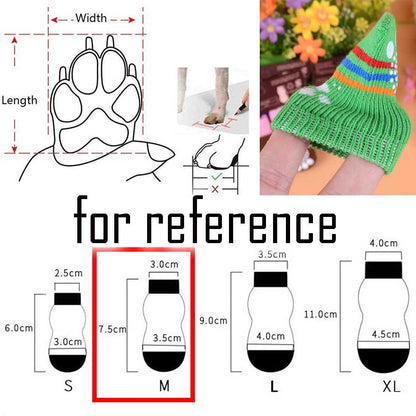 4 Pcs White Shoes Pattern Cute Puppy Cat Socks Knitted Pet Socks Dog Paw Protection for Puppy Indoor Wear - Hipster Pugs Dog Duds