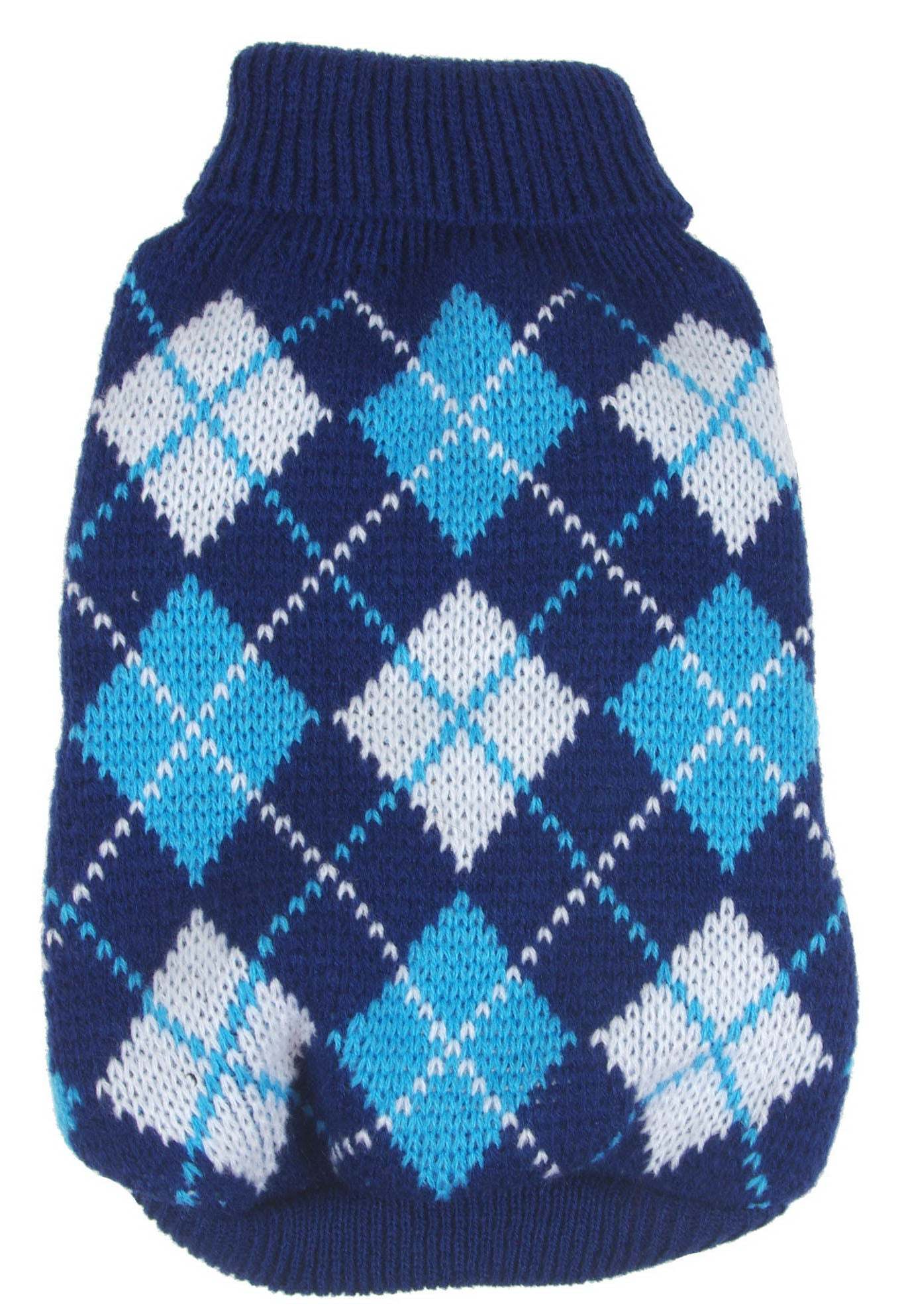 Argyle Style Ribbed Fashion Pet Sweater - Hipster Pugs Dog Duds